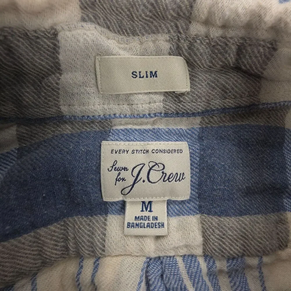 J CREW Slim Double Layered Shirt Jacket Flannel Old Money Western Casual Plaid